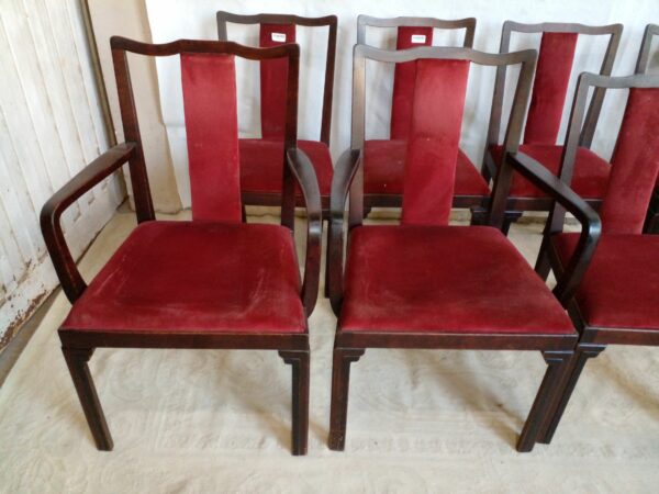 JUEGO DE 6 SILLAS Y 2 SILLONES DE CABECERA SELLADOS NORDISKA KOMPANIET. COD: 92203 - Image 5