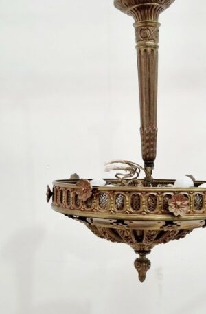 COLGANTE ANTIGUO ESTILO IMPERIO FRANCES EN BRONCE PIEZA DE COLECCION. COD: 91404