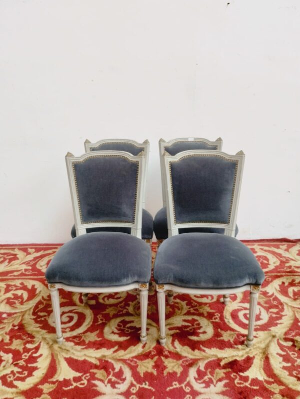SILLA ANTIGUA ESTILO FRANCES LUIS XVI 4 SILLAS FRANCESAS. COD: 91008