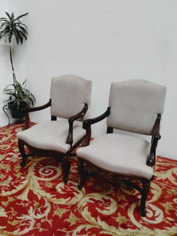 2 SILLONES ANTIGUOS DE SALA ESTILO FRANCES LUIS XV. COD: 91501 - Image 3