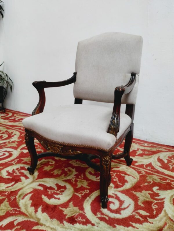 2 SILLONES ANTIGUOS DE SALA ESTILO FRANCES LUIS XV. COD: 91501 - Image 4