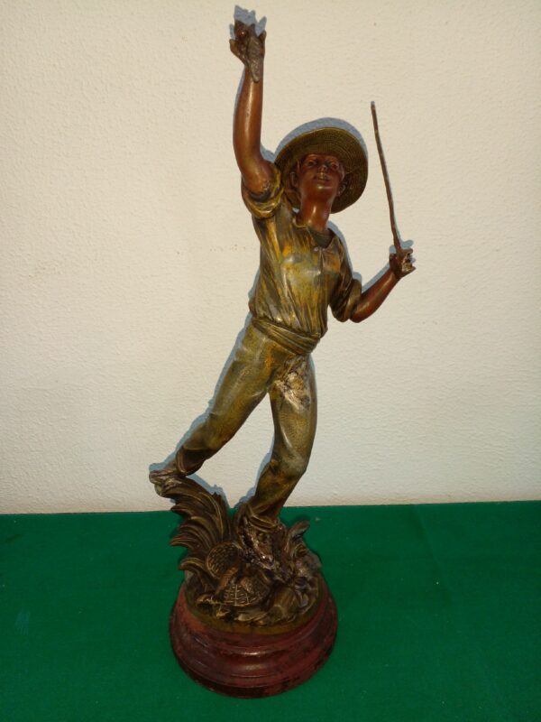 FIGURA ESCULTURA PETIT BRONZE FRANCESA FIRMADA Y SELLADA. COD: 89476