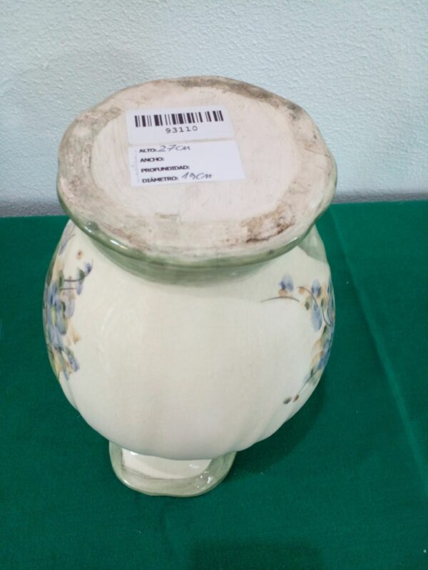 JARRA ANTIGUA CERAMICA ESMALTADA MOTIVO FLORAL. COD: 93110 - Image 8