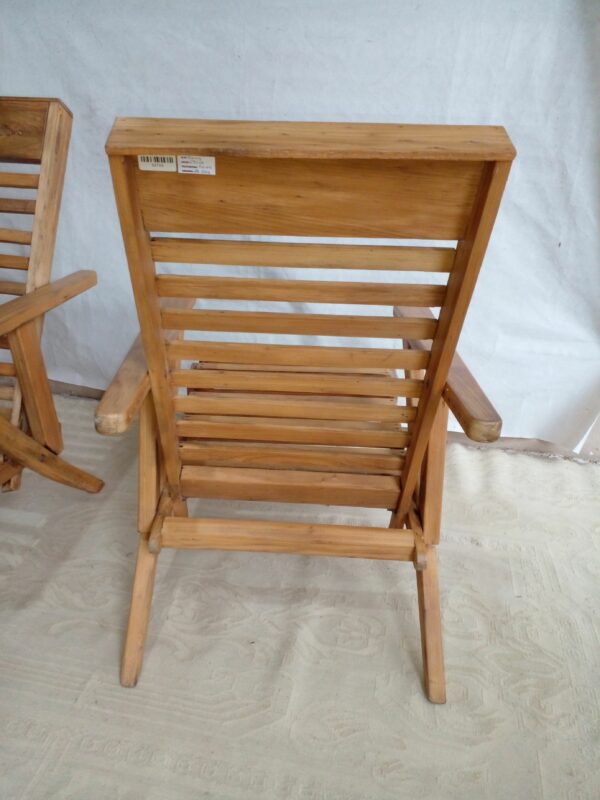 REPOSERA ANTIGUA MADERA TALLADA, SILLON DE JARDIN COD: 92703 - Image 12