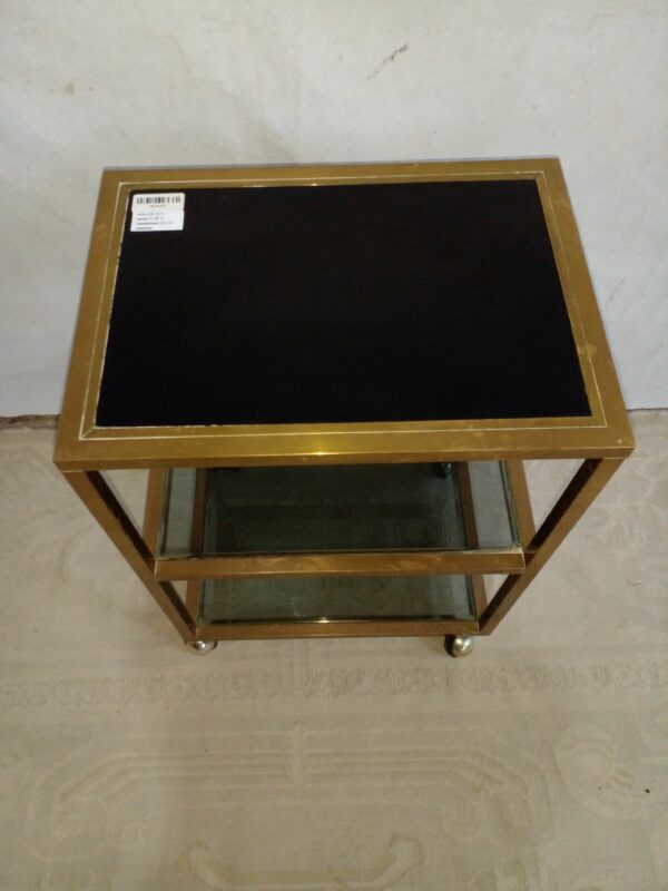 MESA RODANTE DE DISEÑO EN BRONCE TRES PLANOS MESITA BAR. COD: 93005 - Image 7