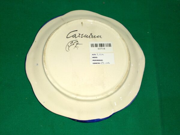 PLATO DECORATIVO CERAMICA ESPAÑOLA CARMINA. COD: 93706 - Image 2