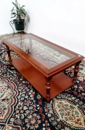MESA RATONA ESTILO INGLES CON TAPA DE VITREA . COD: 92603