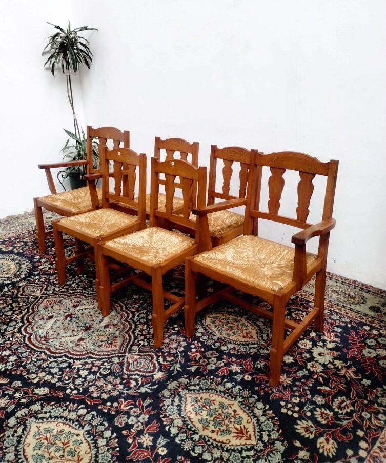 JUEGO DE COMEDOR EN ROBLE ESTILO VASCO PROVENZAL RUSTICO CAMPESTRE. COD: 93401 - Image 9