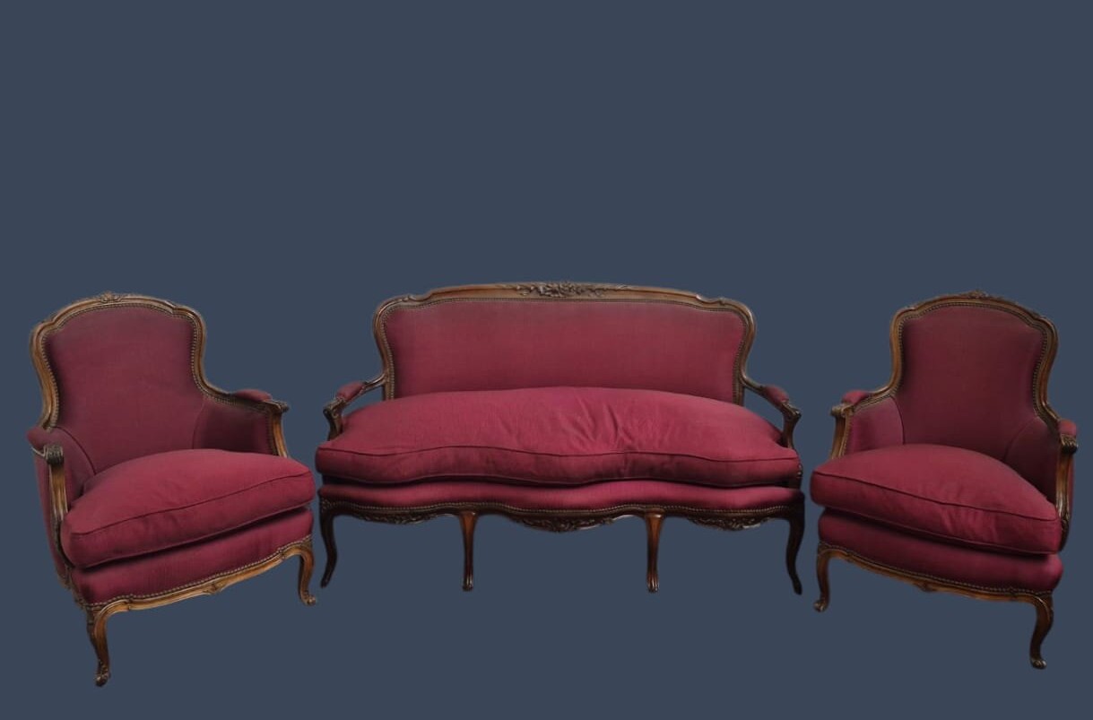 JUEGO DE SILLONES ESTILO FRANCES LUIS XV, JUEGO DE LIVING FRANCES. COD: 94604 - Image 18