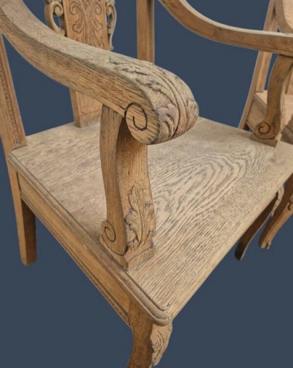 JUEGO DE SILLONES ANTIGUOS DE ROBLE MACIZO TALLADOS JUEGO DE SALA. COD: 94605 - Image 6