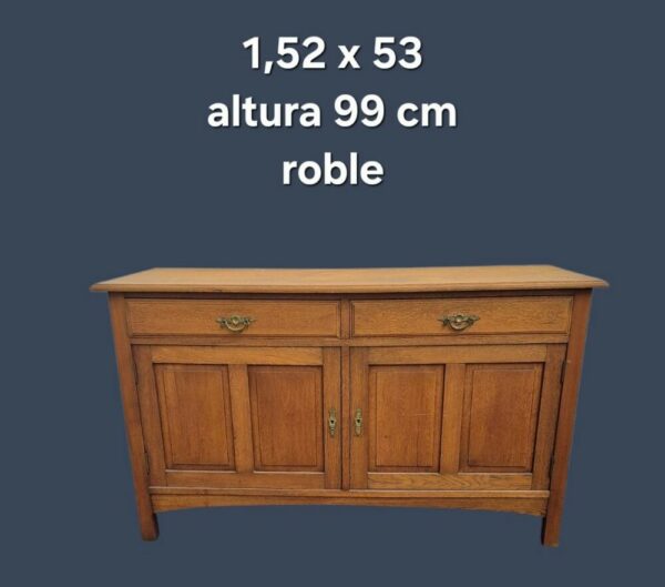 MUEBLE BAJO APARADOR ANTIGUO EN ROBLE ORIGINAL IMPECABLE. COD: 94606