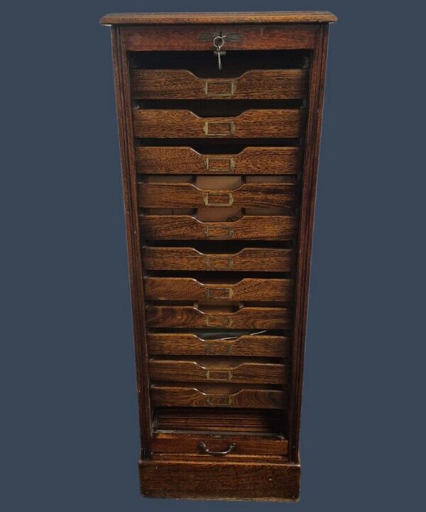 FICHERO CORTINA DE ROBLE ANTIGUO ORIGINAL. COD: 94607 - Image 3