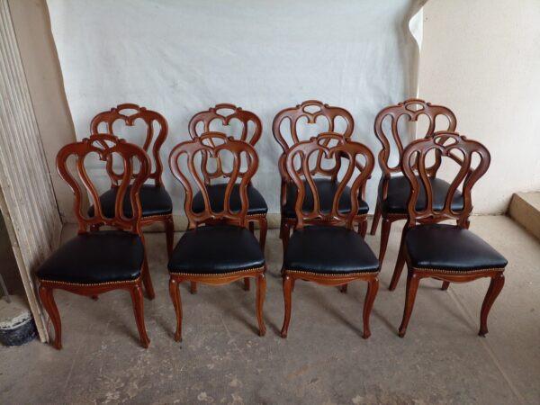 JUEGO DE COMEDOR ESTILO INGLES VICTORIANO CON SILLONES DE CABECERA. COD: 93103 - Image 2