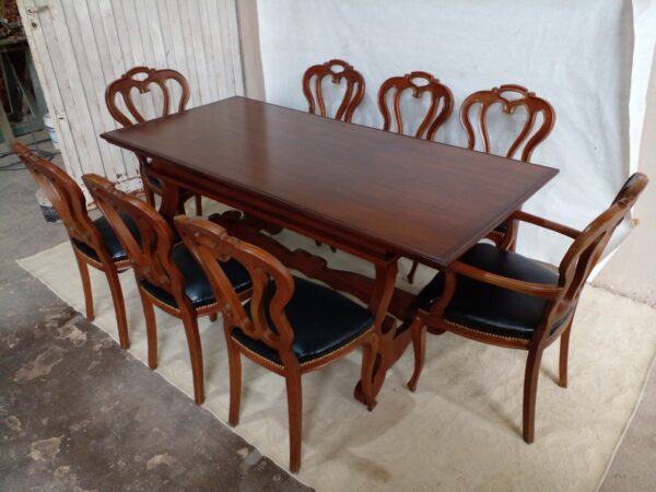 JUEGO DE COMEDOR ESTILO INGLES VICTORIANO CON SILLONES DE CABECERA. COD: 93103 - Image 6