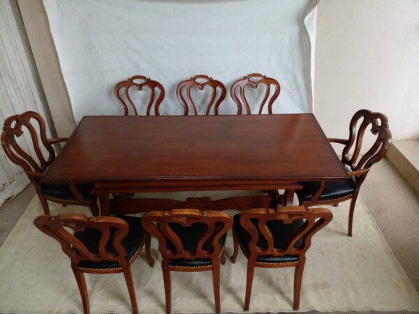 JUEGO DE COMEDOR ESTILO INGLES VICTORIANO CON SILLONES DE CABECERA. COD: 93103 - Image 7