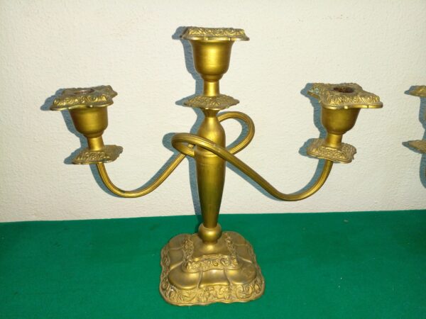 PAR DE CANDELABROS METAL PLATEADO SELLADOS REP. SHEFFIELD . COD: 95501 - Image 5
