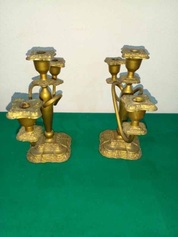 PAR DE CANDELABROS METAL PLATEADO SELLADOS REP. SHEFFIELD . COD: 95501 - Image 9
