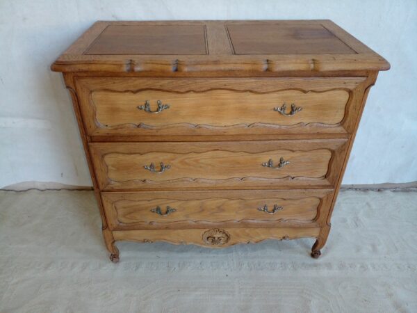 COMODA PROVENZAL DE ROBLE LAVADO NATURAL ANTIGUA 3 CAJONES. COD: 94005