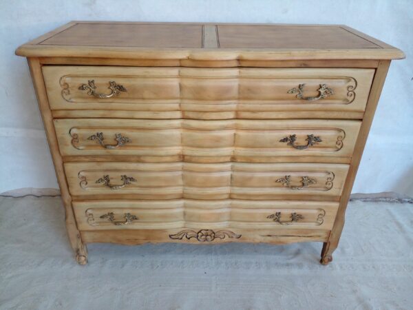 COMODA PROVENZAL ANTIGUA MADERA LAVADA NATURAL 4 CAJONES. COD: 94004