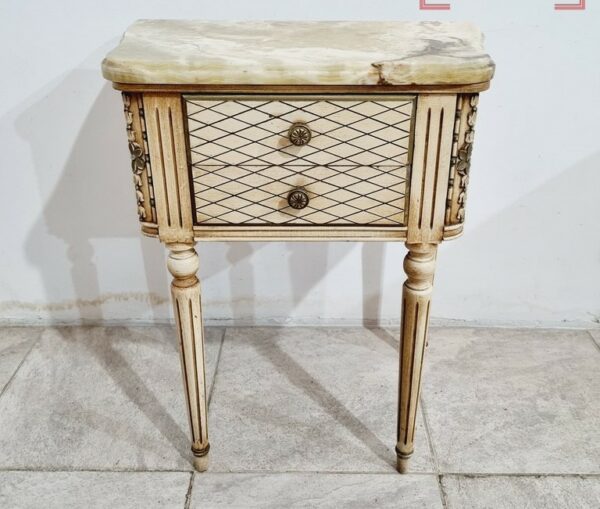 MESA DE LUZ ESTILO FRANCES LUIS XVI CON MARMOL ONIX ANTIGUAS. COD: 95401 - Image 3