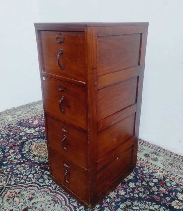 FICHERO ANTIGUO DE ROBLE 4 CAJONES. COD: 94803