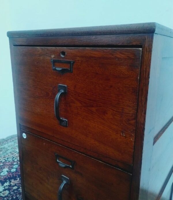 FICHERO ANTIGUO DE ROBLE 4 CAJONES. COD: 94803 - Image 4