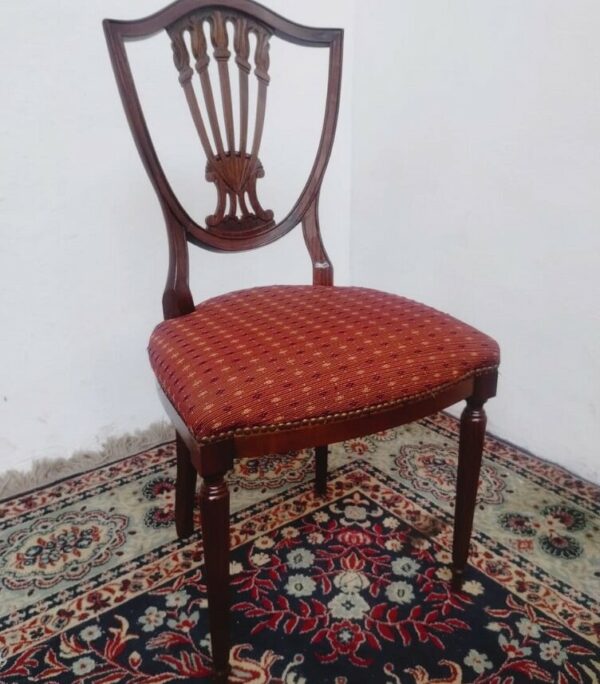 JUEGO DE 6 SILLAS Y 2 SILLONES DE CABECERA ESTILO INGLES SHERATON. COD: 95103 - Image 4