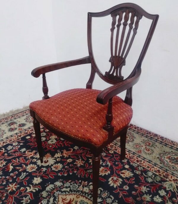 JUEGO DE 6 SILLAS Y 2 SILLONES DE CABECERA ESTILO INGLES SHERATON. COD: 95103 - Image 9