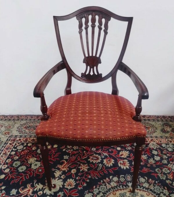 JUEGO DE 6 SILLAS Y 2 SILLONES DE CABECERA ESTILO INGLES SHERATON. COD: 95103 - Image 10