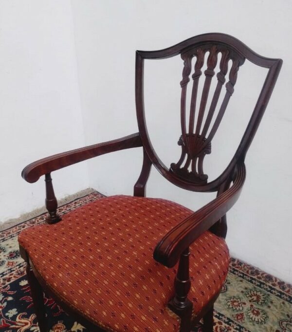 JUEGO DE 6 SILLAS Y 2 SILLONES DE CABECERA ESTILO INGLES SHERATON. COD: 95103 - Image 11