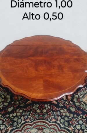 MESA DE SALA DOBLE ALA ESTILO INGLES CAOBA. COD: 95107