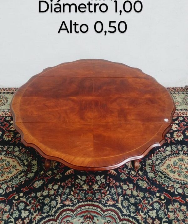 MESA DE SALA DOBLE ALA ESTILO INGLES CAOBA. COD: 95107