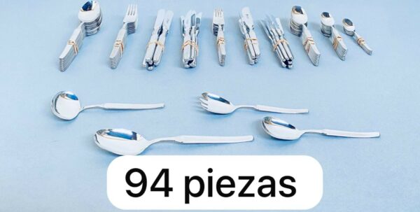 JUEGO DE CUBIERTOS GAMUZA 94 PIEZAS PARA 12 PERSONAS. COD: 95504