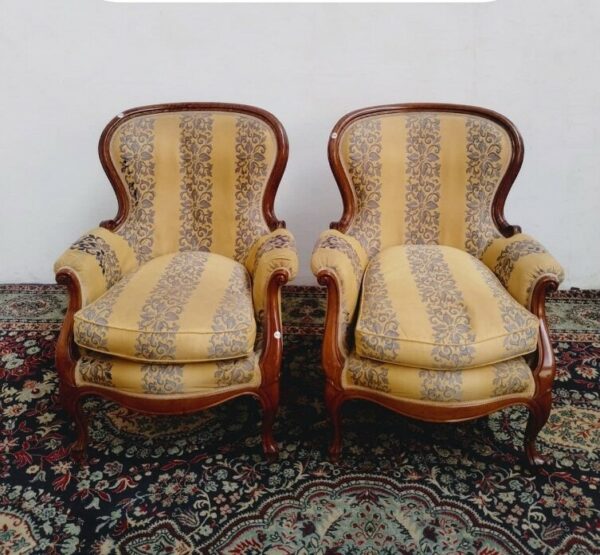 SILLON ESTILO INGLES VICTORIANO PAR DE SILLONES VICTORIANOS. COD: 95508 - Image 4