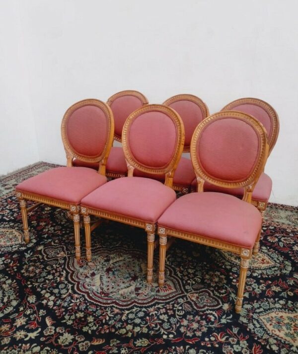 SILLA ESTILO FRANCES LUIS XVI MEDALLON 6 SILLAS FRANCESAS. COD: 95513 - Image 2