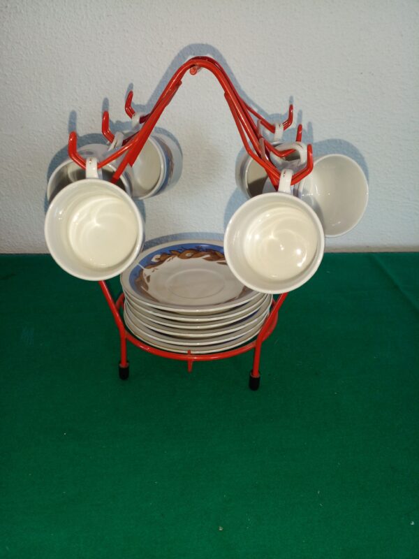 JUEGO DE CAFE PARA 6 PERSONAS CON SOPORTE PARA TAZAS Y PLATOS PORCELANA CHINA. COD: 74102 - Image 2