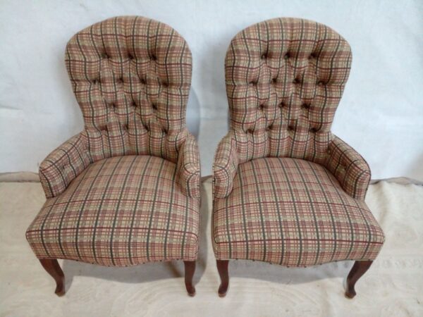SILLON DE DORMITORIO ESTILO INGLES TAPIZADO ESCOCES. COD: 97003 - Image 2