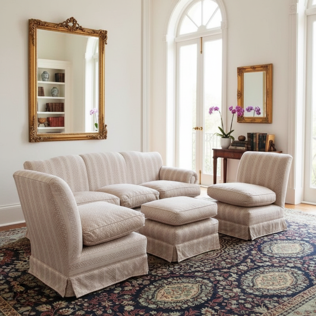JUEGO DE SILLONES DE ESTILO INGLES MODERNO 4 PIEZAS. COD: 96602