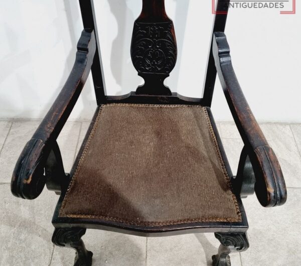SILLON UN CUERPO ESTILO INGLES CHIPPENDALE RESPALDO TALLADO. COD: 96502 - Image 4