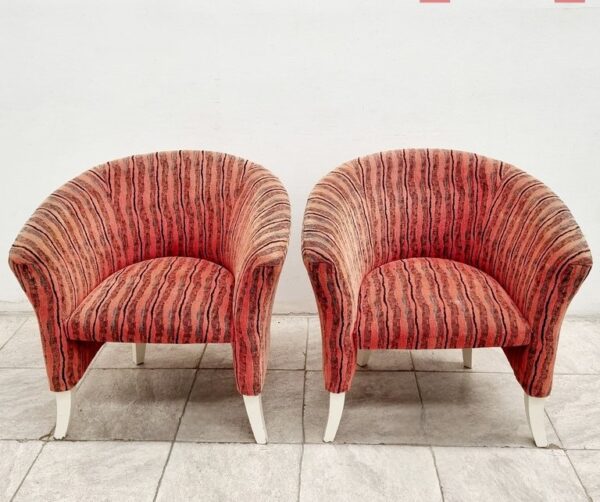 SILLON HERRADURA LINEA MODERNA ESTILO NORDICO TAPIZADO TELA RUSTICA. COD: 96506
