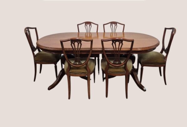 JUEGO DE COMEDOR ESTILO INGLES SHERATON 7 PIEZAS EXCELENTE. COD: 96201 - Image 2