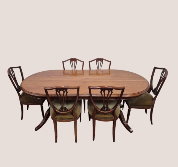 JUEGO DE COMEDOR ESTILO INGLES SHERATON 7 PIEZAS EXCELENTE. COD: 96201 - Image 17