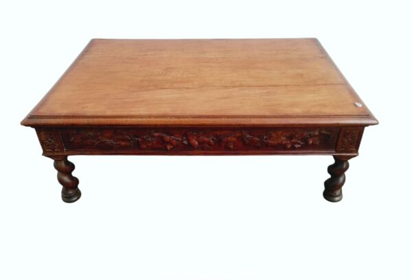 MESA RATONA ANTIGUA EN NOGAL ITALIANO ESTILO SALOMONICO TALLADA. COD: 96604 - Image 2