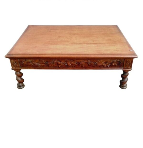MESA RATONA ANTIGUA EN NOGAL ITALIANO ESTILO SALOMONICO TALLADA. COD: 96604 - Image 4