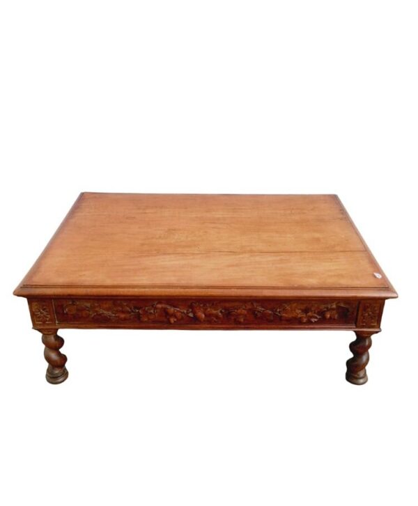 MESA RATONA ANTIGUA EN NOGAL ITALIANO ESTILO SALOMONICO TALLADA. COD: 96604 - Image 7