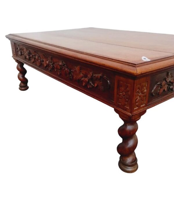 MESA RATONA ANTIGUA EN NOGAL ITALIANO ESTILO SALOMONICO TALLADA. COD: 96604 - Image 8
