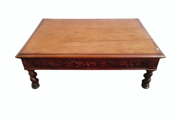 MESA RATONA ANTIGUA EN NOGAL ITALIANO ESTILO SALOMONICO TALLADA. COD: 96604 - Image 9