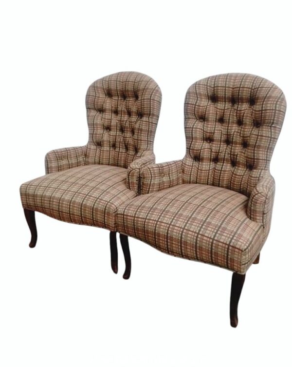 SILLON DE DORMITORIO ESTILO INGLES TAPIZADO ESCOCES. COD: 97003 - Image 3
