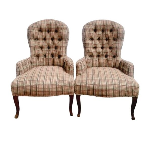SILLON DE DORMITORIO ESTILO INGLES TAPIZADO ESCOCES. COD: 97003