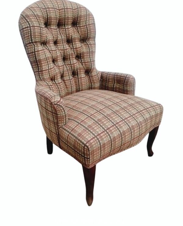 SILLON DE DORMITORIO ESTILO INGLES TAPIZADO ESCOCES. COD: 97003 - Image 5